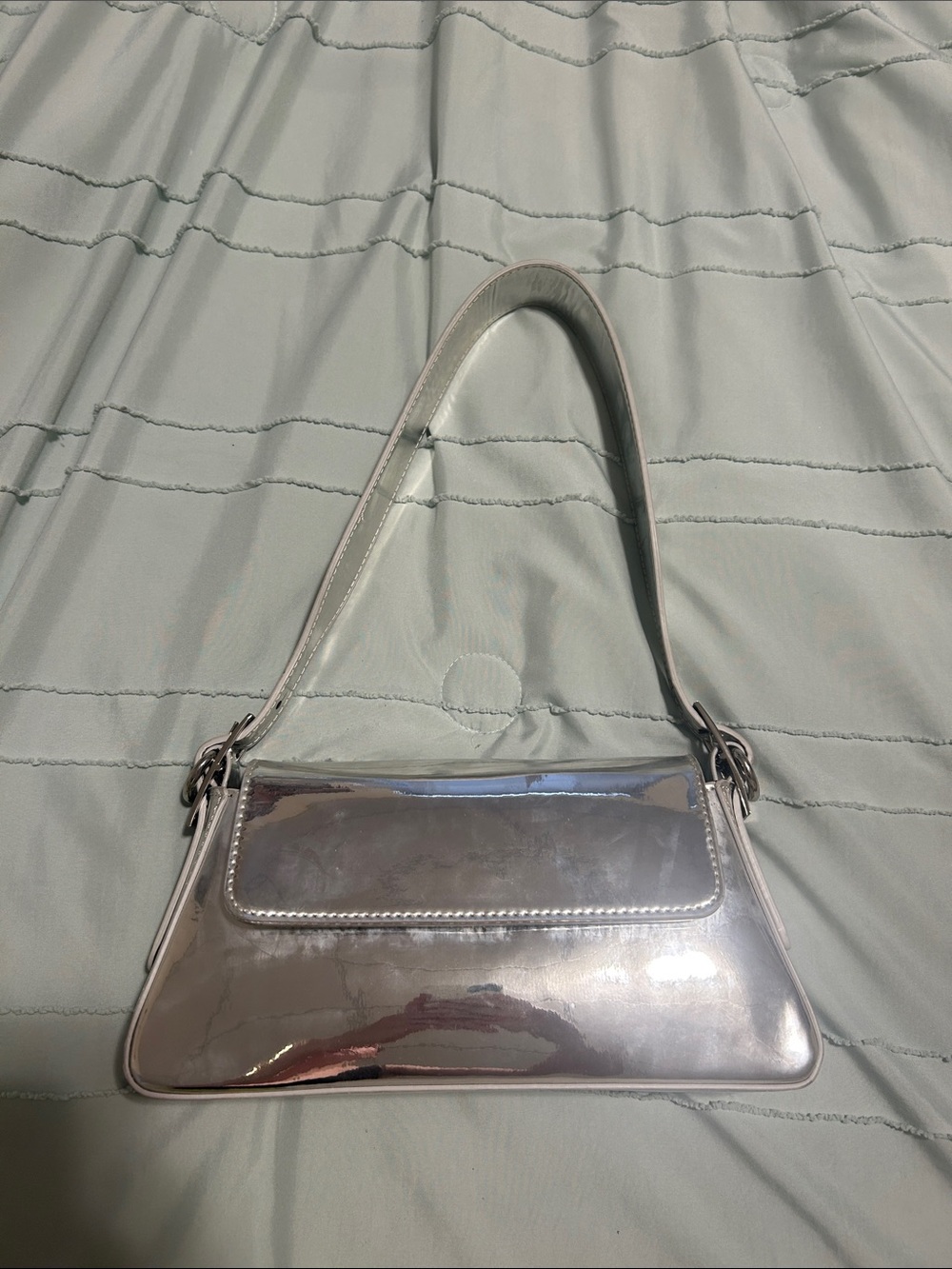 DSW Silver Metallic Shoulder Bag